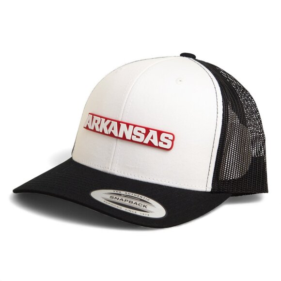 Arkansas Razorbacks ARKANSAS White YP Snapback Hat- White/ Black - Picture 2 of 3